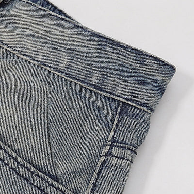 Paint Splatter Distressed Wide Leg Denim