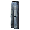 Wrinkle Wash Retro Ripped Baggy Jeans