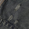 Bold Stitching Distressed Denim Jacket
