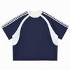 Raglan Sleeve Mesh Panel Sporty Tee