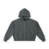Full Zip-Up Boxy Fit Fleece Hoodie