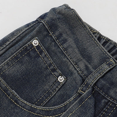 Utility Wide Leg Distressed Denim Jeans