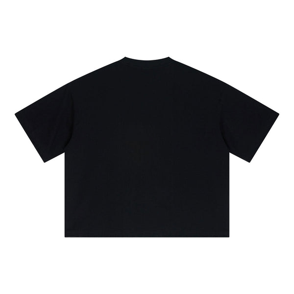 Oversized Minimal Tee Raw Edge Contrast Stitching