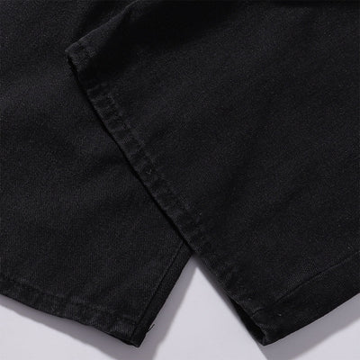 Black Washed Wide Leg Denim Jeans