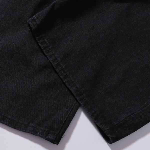 Black Washed Wide Leg Denim Jeans