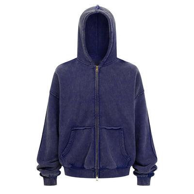 Oversized Vintage Washed Zip Up French Terry Hoodie
