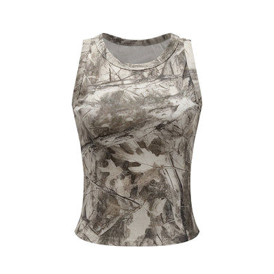 Nature Inspired Camo Forest Print Sleeveless Tank