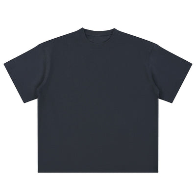 Relaxed Fit Boxy Solid Color Minimal Tee