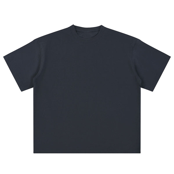 Relaxed Fit Boxy Solid Color Minimal Tee