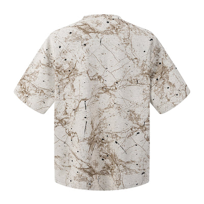 Burnout Plum Dye Artistic Color-Block Tee