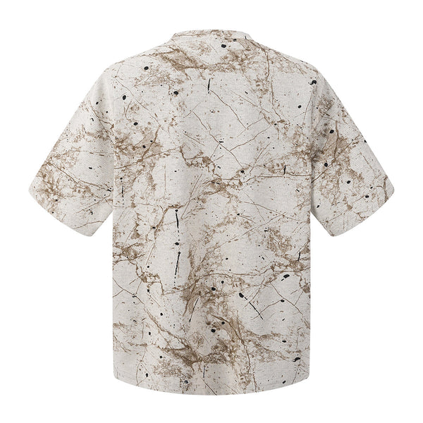 Burnout Plum Dye Artistic Color-Block Tee