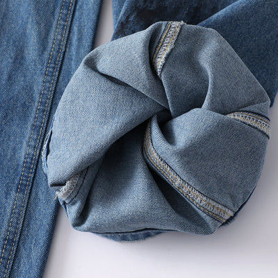 Distressed Paint Splatter Barrel-Leg Jeans