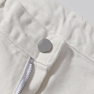 Snap Closure Flared Hem Utility Cargo Pants