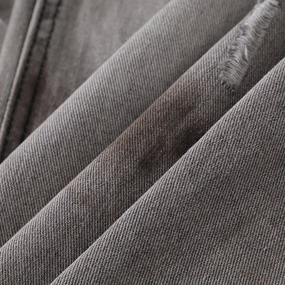 Baggy Fit Distressed Grey Ripped Jeans