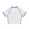 Contrast V-Neck Slim Fit Cropped Y2K Tee