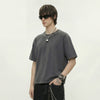 Rivet Detail Washed Boxy Fit T-Shirt