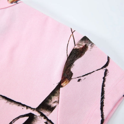 Nature Inspired Pink Camo Floral Crop Top Tee