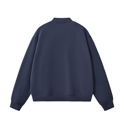 Solid Zip-Front Fleece Bomber Jacket