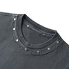 Rivet Detail Washed Boxy Fit T-Shirt