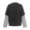 Layered Sleeve Two-Tone Oversized Streetwear T-Shirt