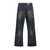 Distressed Dark Denim Vintage Wash Flared Jeans