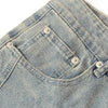 Muddy-Wash Faded Panel-Stitch Jeans