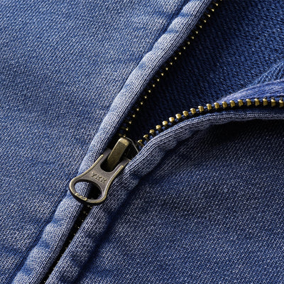 Double Yarn Vintage Washed Zippered Comfort Hoodie