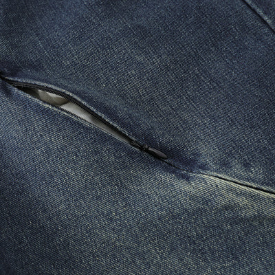 Elastic Waist Decorative Zip Bermuda Shorts