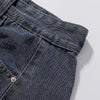 Panel Stitching Detail Dark Washed Denim Shorts