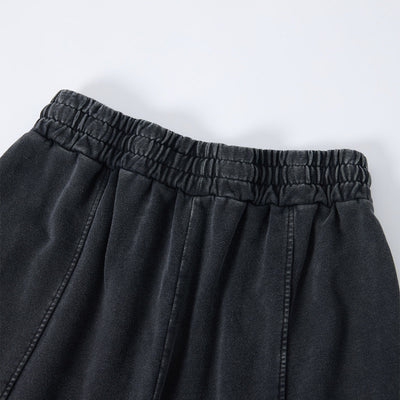 Streetwear Distressed Curved Panel Straight-Leg Pants