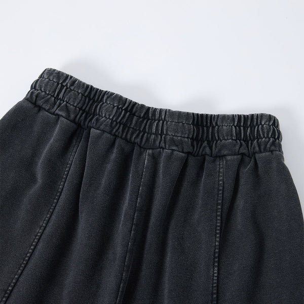 Streetwear Distressed Curved Panel Straight-Leg Pants