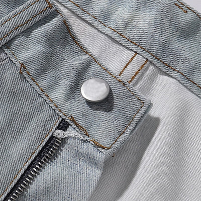 Vintage Digital Print Faux Denim Jeans