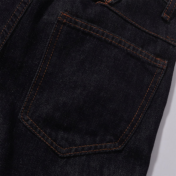 Classic Dark Wash Wide-Leg Denim Jeans