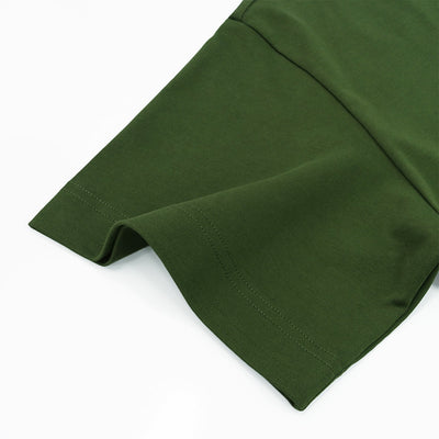 Oversized Color-Block Ribbed Collar Comfortable Tee