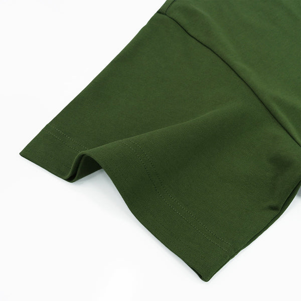 Oversized Color-Block Ribbed Collar Comfortable Tee