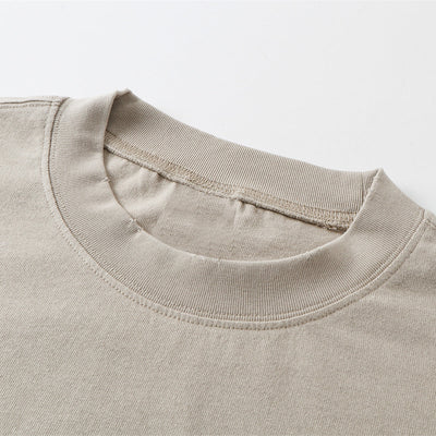 Washed Raw-Edge Pocket Clean Fit Crew Neck Tee