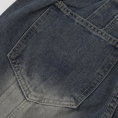 Utility Wide Leg Distressed Denim Jeans