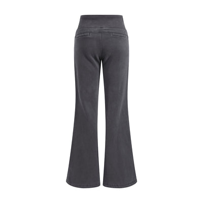 Low-Rise Washed Fleece Flare Sweatpants
