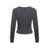 Long-Sleeve Ribbed Henley Top 275gsm