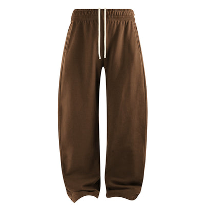 Elastic Drawstring Waist Fleece Jogger Pants