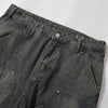 Utility Distressed Straight Leg Denim Jeans