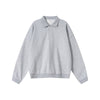 Relaxed Fit Solid Color Polo Neck Sweatshirt