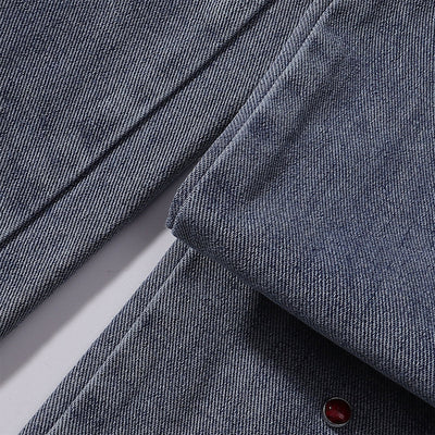 Embroidered Blue Wide Leg Distressed Denim Jeans