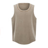 Wax-Dye Waffle Knit Vintage Washed U-Neck Vest
