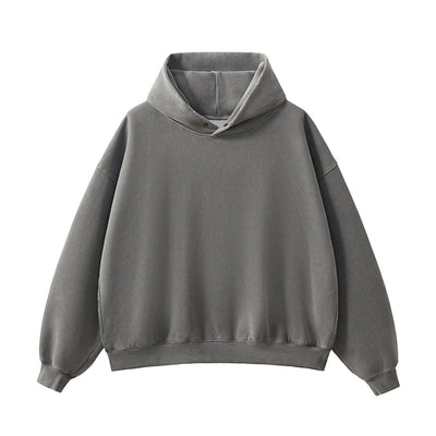 Vintage Wash Distressed Fleece Boxy Hoodie