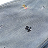 Washed Faded Dog-Embroidered Barrel-Leg Jeans