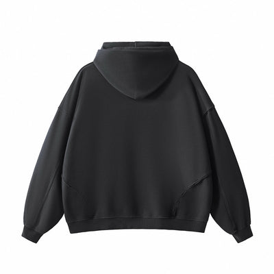 Heavyweight Washed Raw Edge Cotton Hoodie