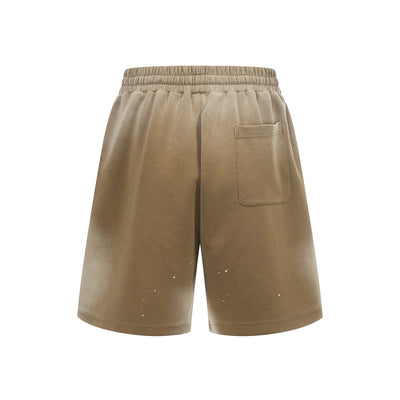 Splatter Dye Washed Distressed Air Mamba Shorts