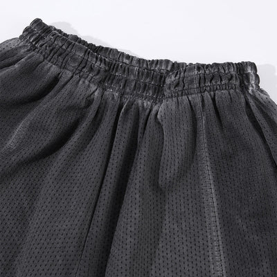 Heavy Wash Vintage Distressed Mesh Straight Pants