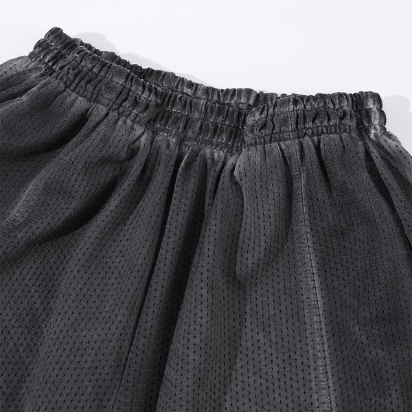 Heavy Wash Vintage Distressed Mesh Straight Pants